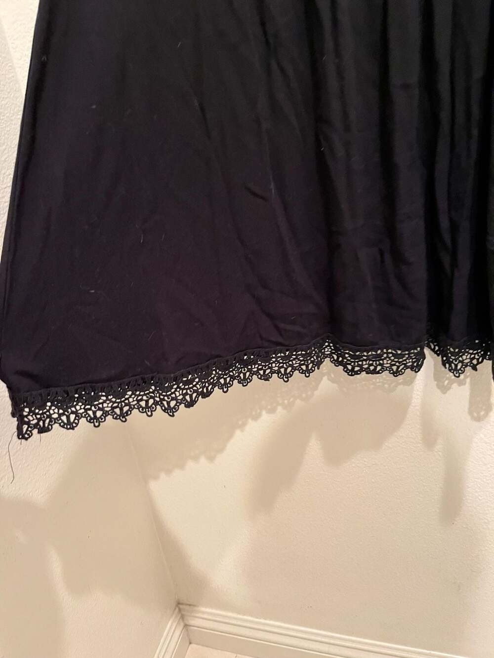 Xhilaration Black Sleeveless Mini Dress with Crochet Lace Trim Detail - Picture 5 of 7